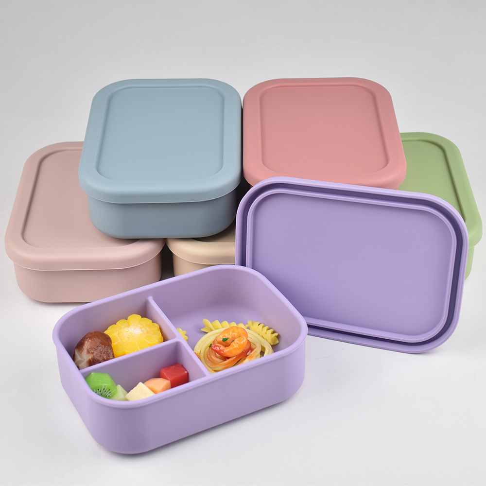 Meal Prep Lunch Boxes - Пищевой силиконовый ланч-бокс Bento с 3