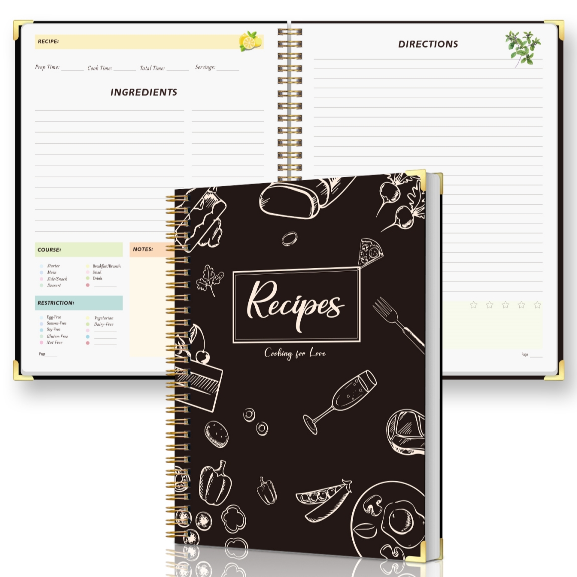 Блокнот для рецептов с пружинн – обзор и цена Meal Prep Book